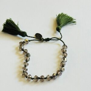 Zacasha X Free People bracelet Crystal Beaded Artisan BOHO tassel rare